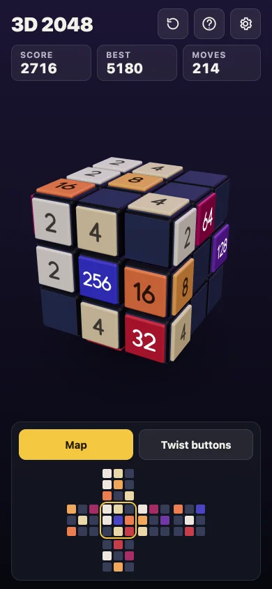 3D 2048 on phone