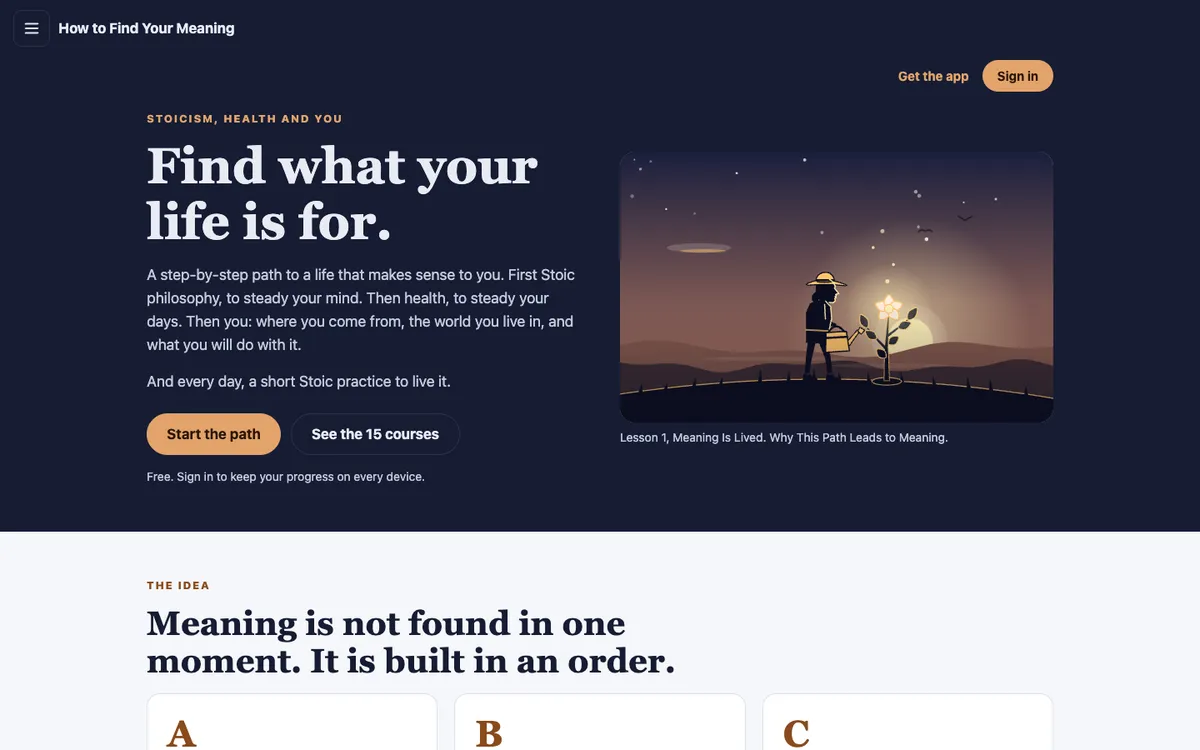 How to Find Your Meaning on desktop