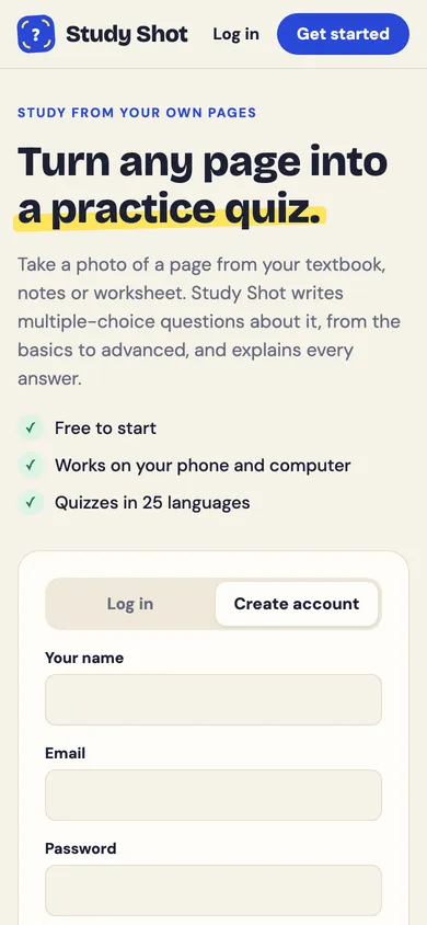 Study Shot on phone